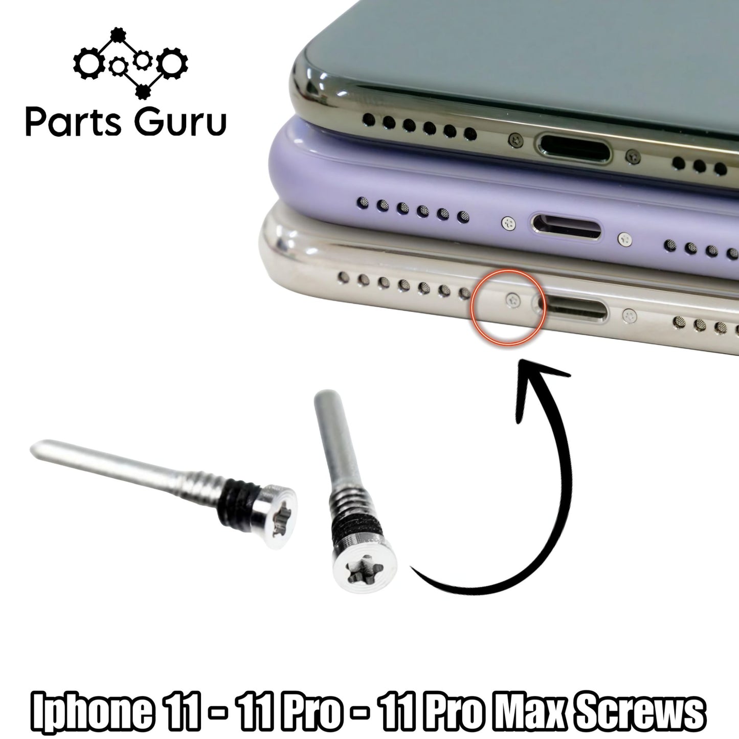 Iphone 11 11 Pro 11 Pro Max Original Bottom Screws || Iphone 11 11 pro 11 pro max original bottom screws || iphone 11 11 pro 11 pro max original screws || Parts Guru