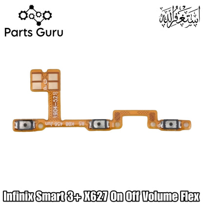 Infinix Smart 3 Plus X627 Power Volume Button Flex || Smart 3+ on off volume strip || x627 power volume button strip || Parts Guru