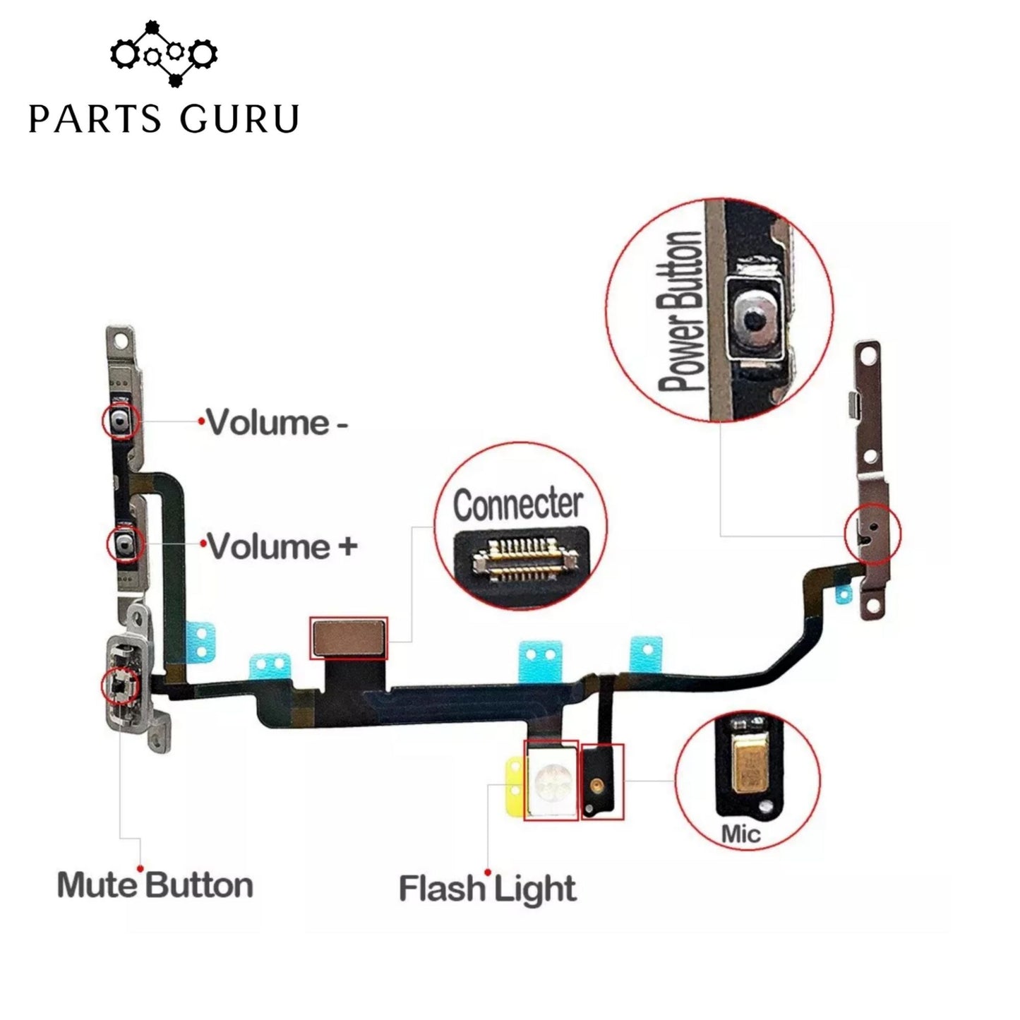 IPhone 8 Plus On off Volume Strip  || Iphone 8+ on off Volume Strip || iphone 8 plus on off strip || Parts Guru