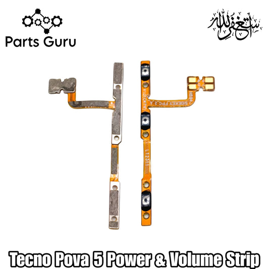 Tecno Pova 5 Power & Volume Button Flex || Tecno Pova 5 power & volume button strip || Pova 5 on off volume strip || Parts Guru