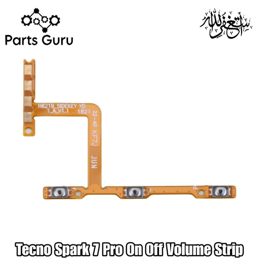 Tecno Spark 7 Pro Power & Volume Button Flex || Tecno Spark 7 Pro power & volume button strip || Spark 7 pro on off volume strip || Parts Guru