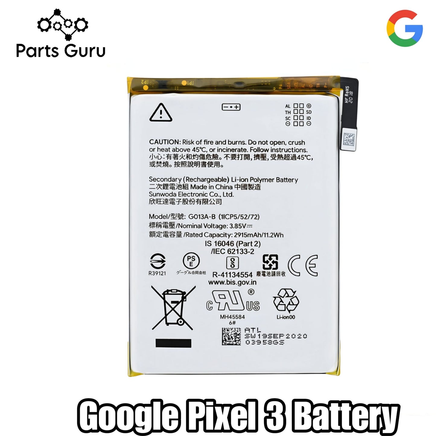 Google Pixel 3 Battery || Pixel 3 Battery || Parts Guru