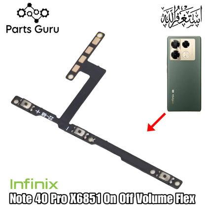 Infinix Note 40 Pro X6851 Power Volume Button Flex || Infinix note 40 pro power volume button strip || X6851 on off volume button strip || Parts Guru