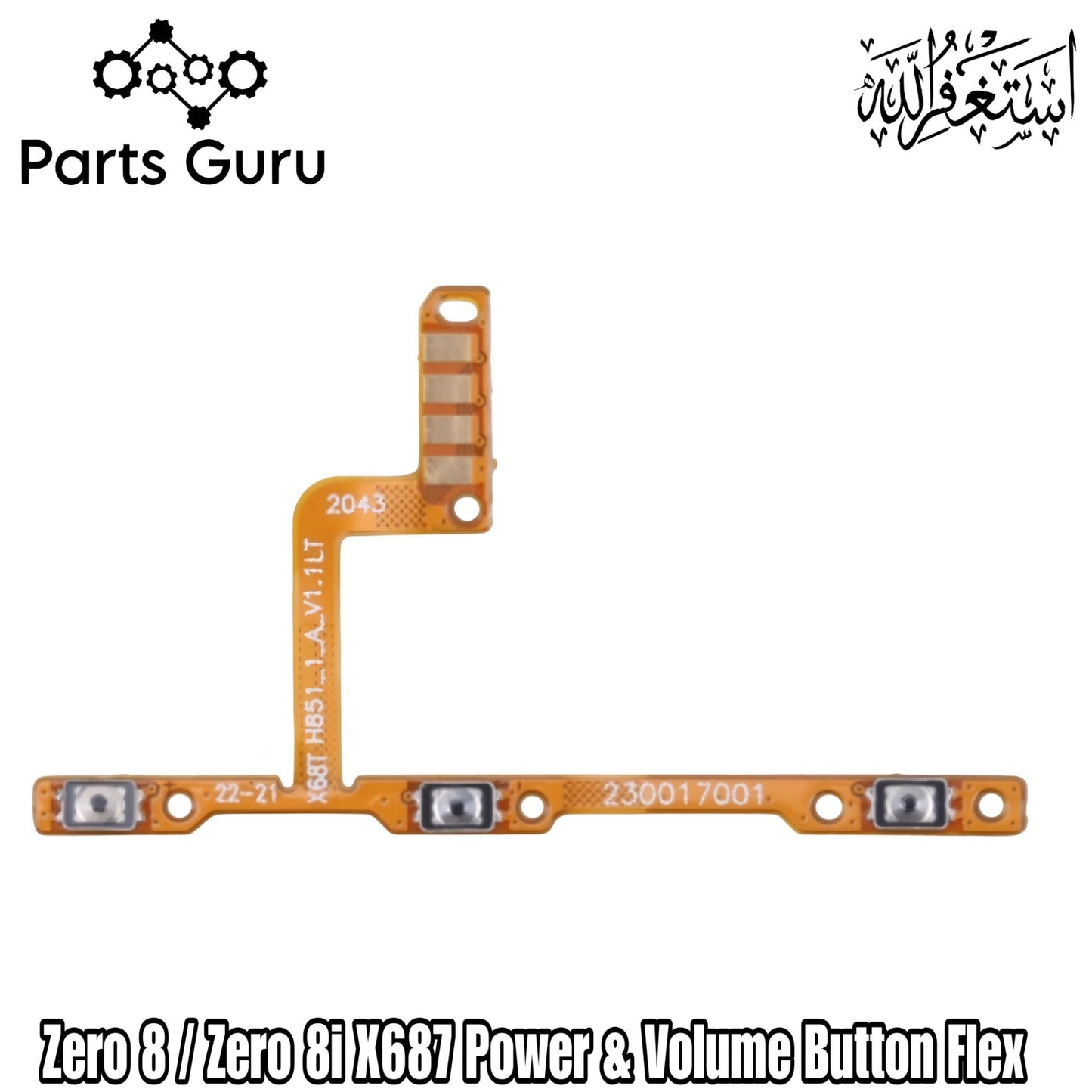 Infinix Zero 8 / Zero 8i X687 X687B Power Button & Volume Button Flex || Infinix zero 8i power volume button strip || X687 on off strip || Parts Guru
