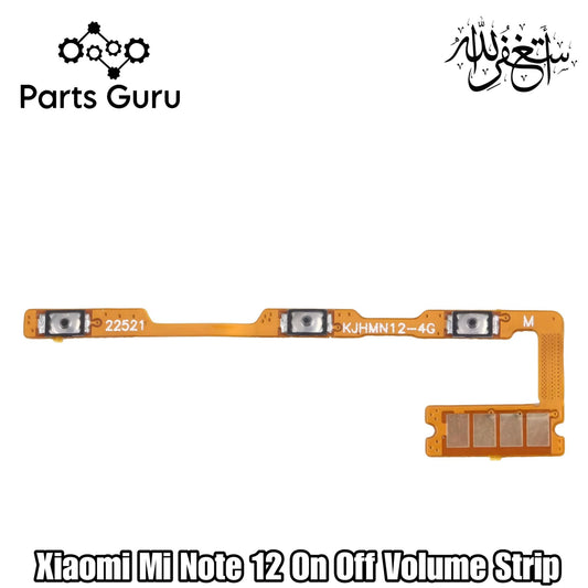 Xiaomi Redmi Note 12 Power Volume Button Flex || Xiaomi Mi Note 12 on off volume strip || Mi note 12 on off volume button strip || Parts Guru