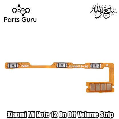 Xiaomi Redmi Note 12 Power Volume Button Flex || Xiaomi Mi Note 12 on off volume strip || Mi note 12 on off volume button strip || Parts Guru