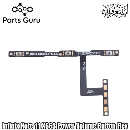 Infinix Note 11 X663 Power Button & Volume Button Flex || Infinix note 11 power volume button strip || X663 on off volume strip || Parts Guru
