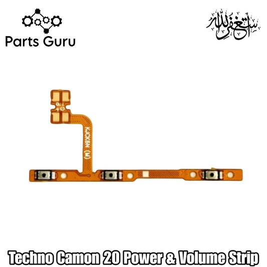 Tecno Camon 20 Power Button & Volume Button Flex || Techno Camon 20 Power Button Strip || Camon 20 volume & on off strip || Parts Guru