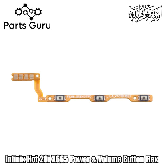 Infinix Hot 20i X665 Power & Volume Button Flex || Infinix hot 20i power volume button strip || X665 on off volume strip || Parts Guru
