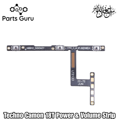 Tecno Camon 18T Power Button & Volume Button Flex || Techno Camon 18T Power Button Strip || Camon 18t volume & on off strip || Parts Guru