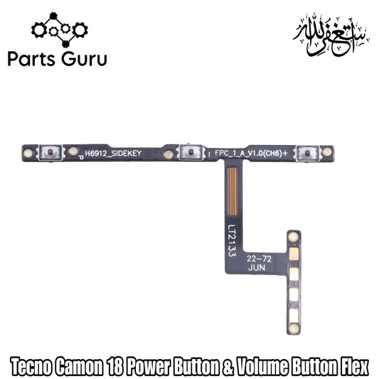 Tecno Camon 18 Power Button & Volume Button Flex || Techno Camon 18 Power Button Strip || Camon 18 volume & on off strip || Parts Guru