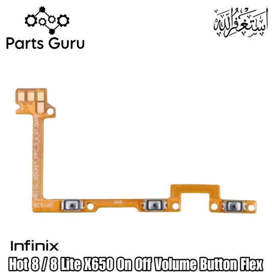 Infinix Hot 8 / Hot 8 lite Power Volume Button Flex || Hot 8 / 8 lite power volume button strip || X650 on off volume strip || Parts Guru