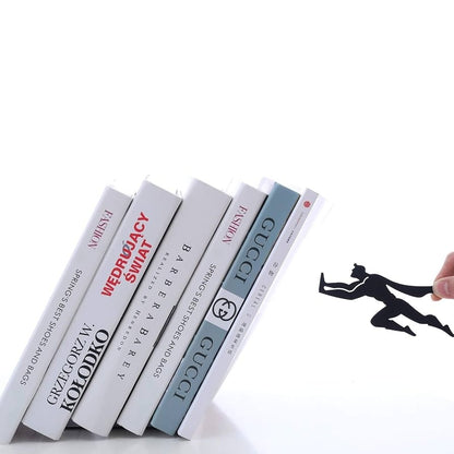 Elegant , Creative Book end  Perfect for Bed Rooms, Living Room, Book Case, Study Table and Office Decor - Black Acrylic Material